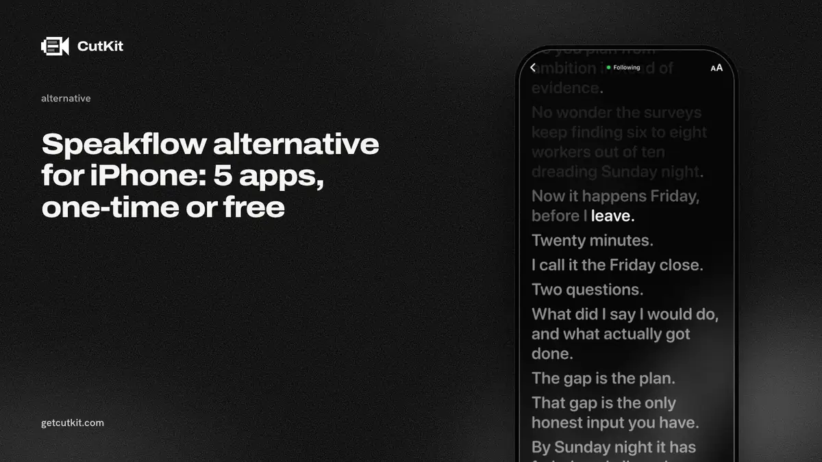 A Speakflow alternative for iPhone: CutKit's voice-following teleprompter
