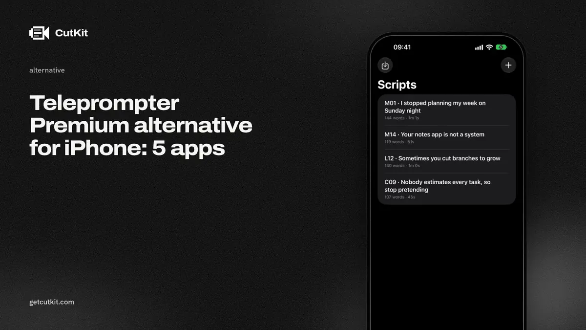 A Teleprompter Premium alternative for iPhone: CutKit's script library